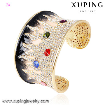 Pulseira -63 moda elegante strass jóia anel pulseira em 24k cor de ouro